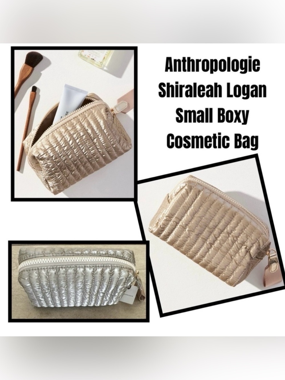 Anthropologie Shiraleah Logan Small Boxy Cosmetic Bag - Picture 2 of 11
